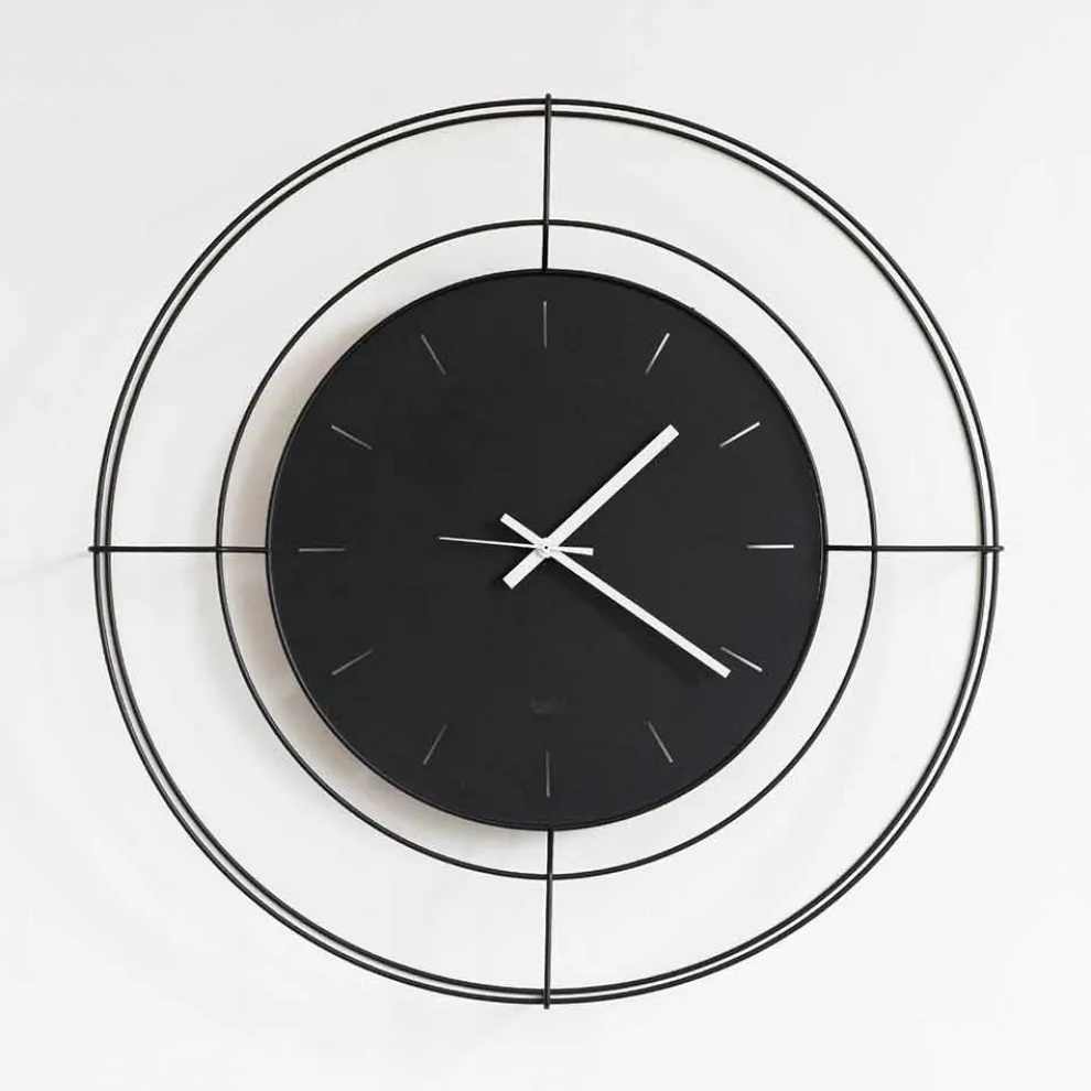 Moderne Wanduhr aus farbigem Stahl Made in Italy - Adalgiso