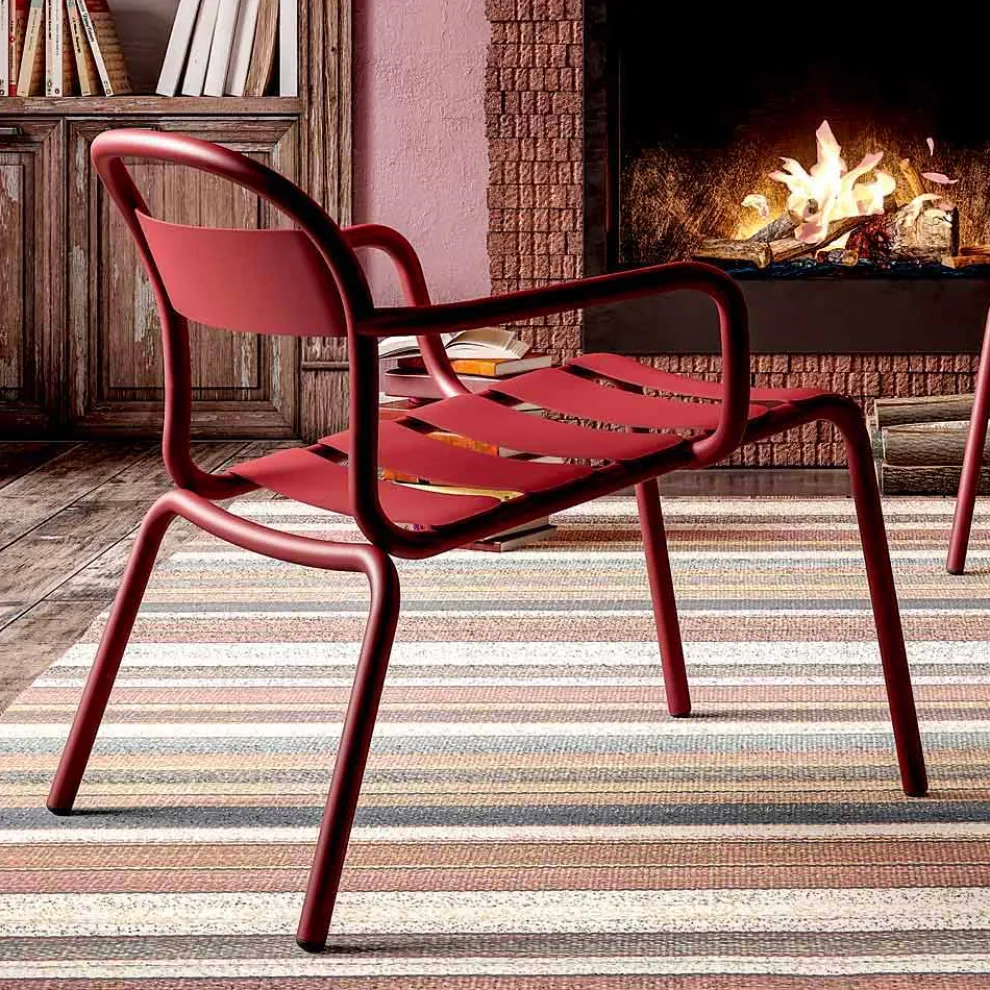 Stapelbare Outdoor Chaise Longue aus Aluminium Made in Italy, 2 Stück - Shyla