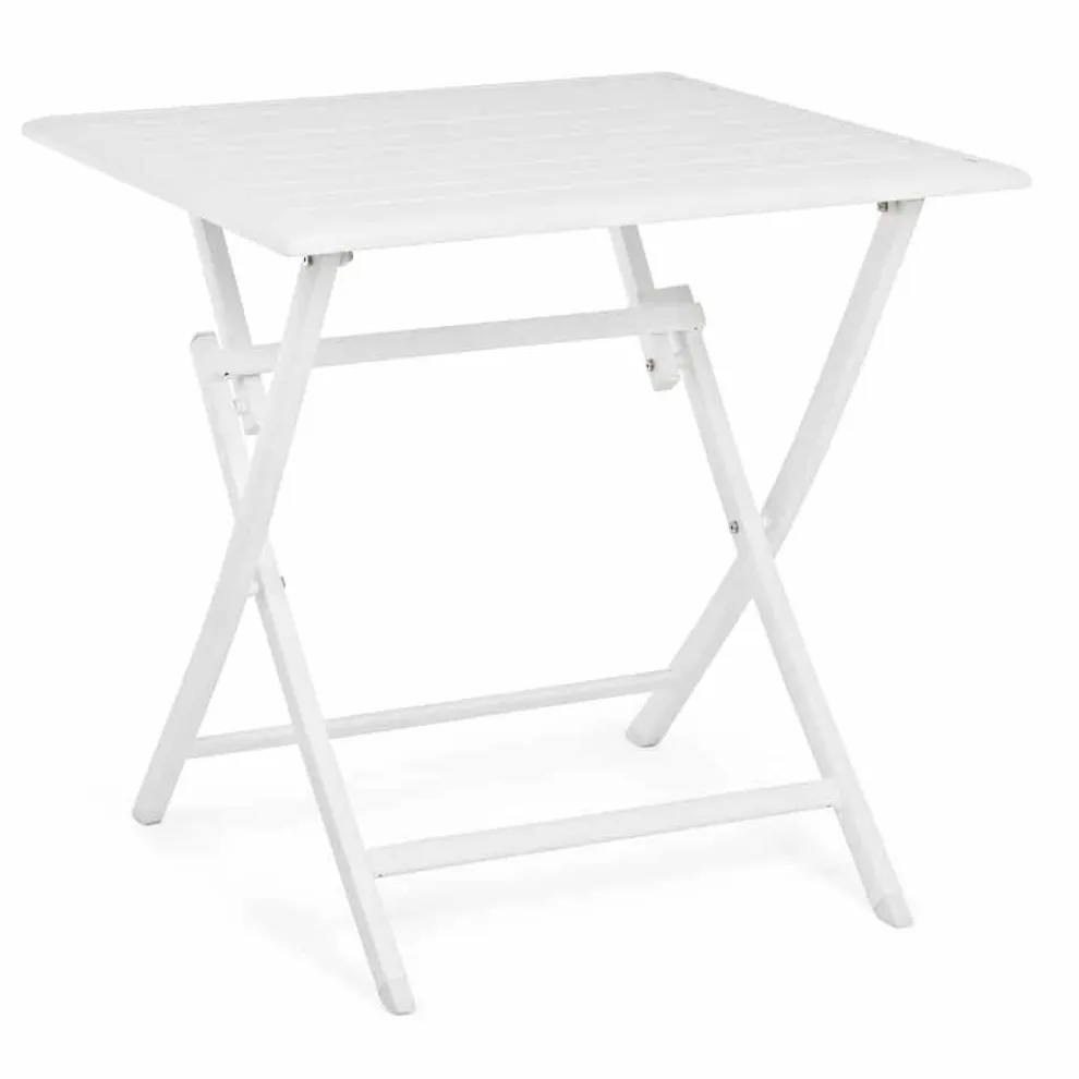 Quadratischer klappbarer Couchtisch im Freien aus lackiertem Aluminium - Hunt