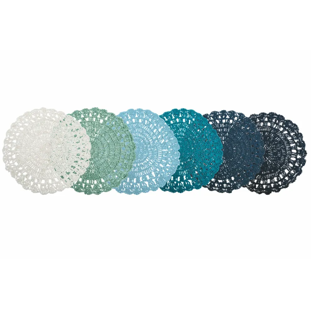 Rundes Tischset Gehäkeltes Tischset Verschiedene Farben 12 Stück - Punzolo