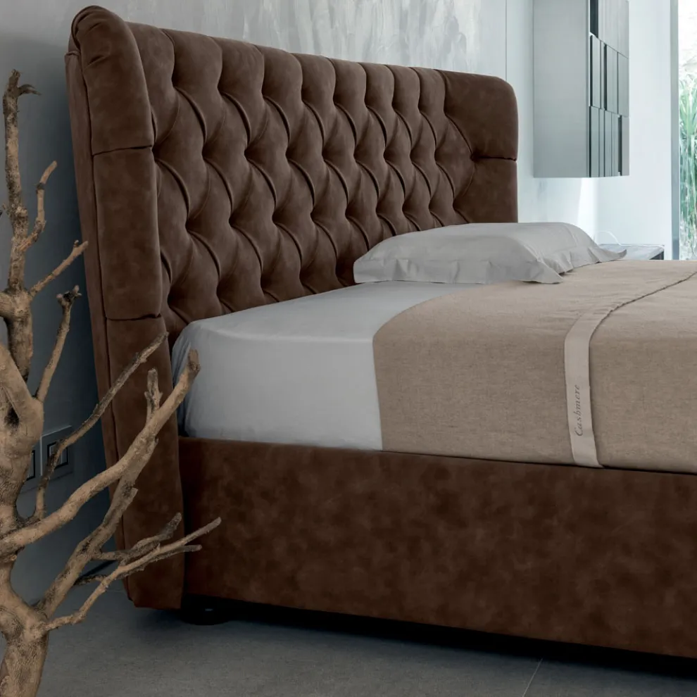 Doppelbett mit Polsterung aus Polyurethanschaum Made in Italy - Capriccio