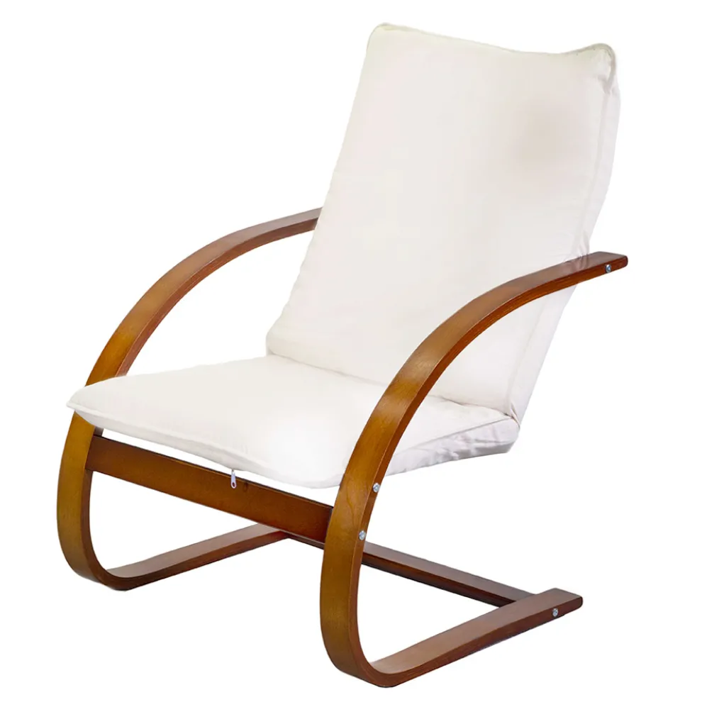 Indoor-Sessel aus Birkenholz und Stoff - Abissi