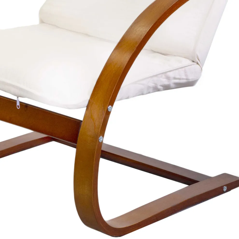 Indoor-Sessel aus Birkenholz und Stoff - Abissi