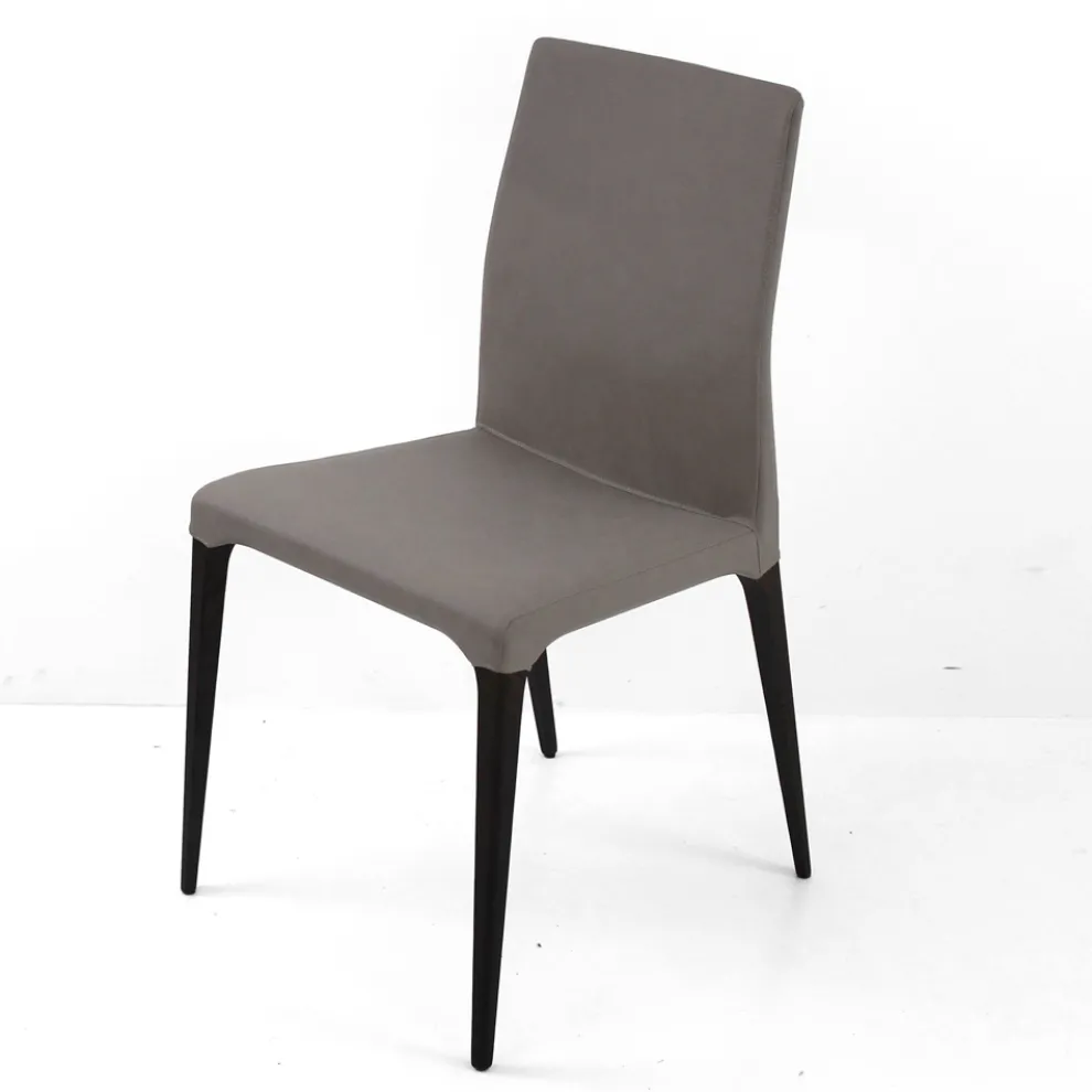 Indoor-Stuhl aus Eschenholz und Kunstleder Made in Italy - Floki