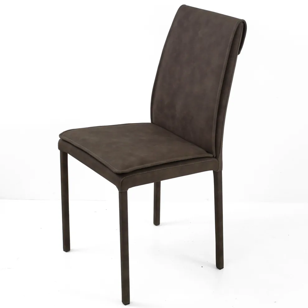 Indoor-Stuhl mit hoher Rückenlehne aus Kunstleder Made in Italy - Cleto