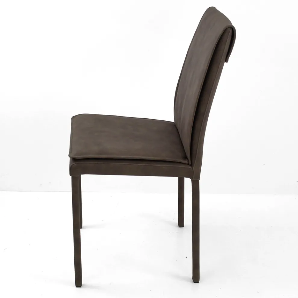 Indoor-Stuhl mit hoher Rückenlehne aus Kunstleder Made in Italy - Cleto