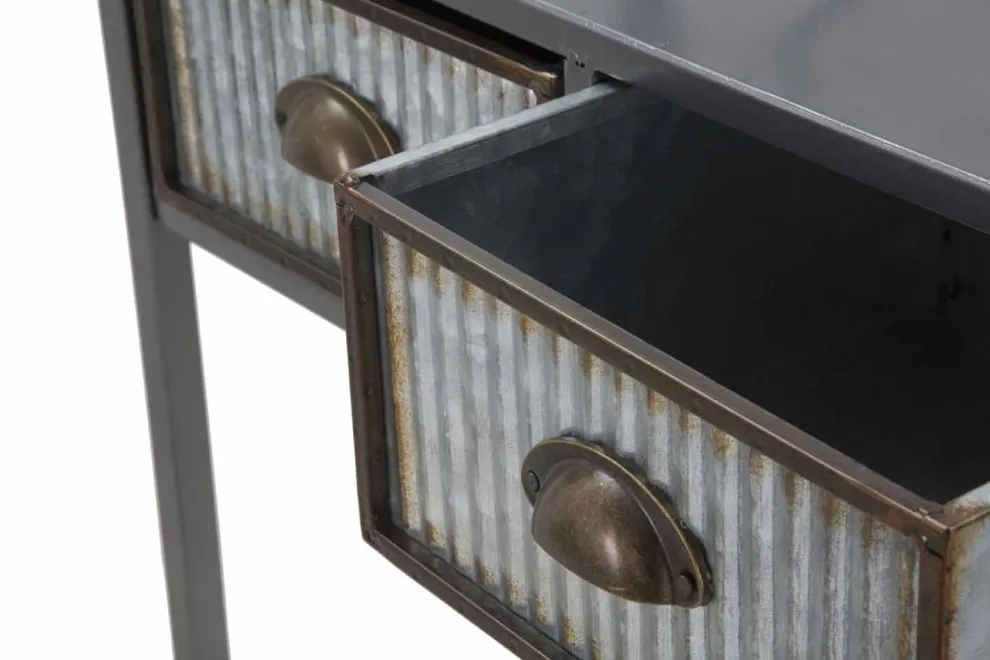 Industrieller Badezimmerschrank aus Eisen im Vintage-Stil mit Schubladen - Pome