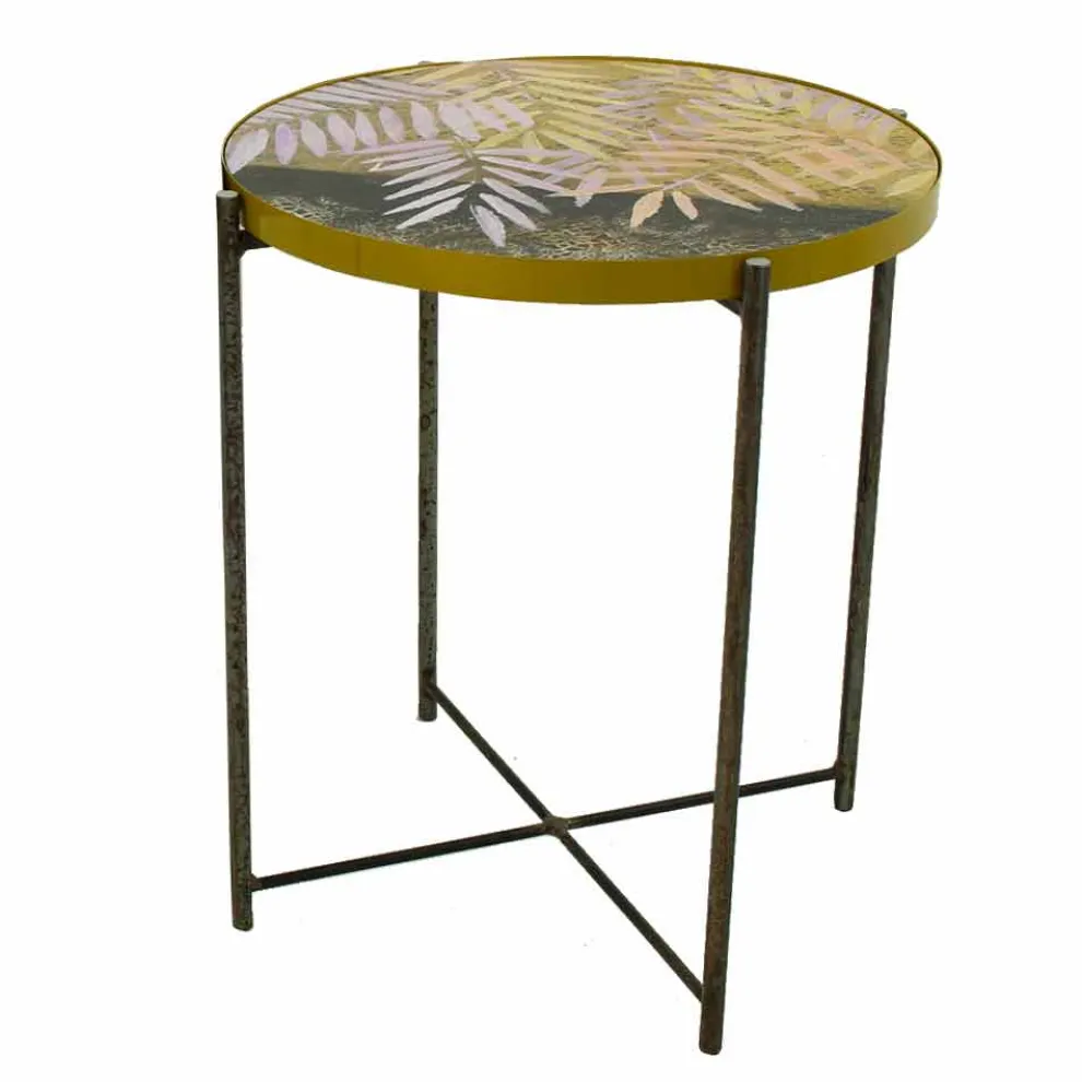 Innen- oder Außen-Couchtisch mit Metallstruktur Made in Italy - Carim