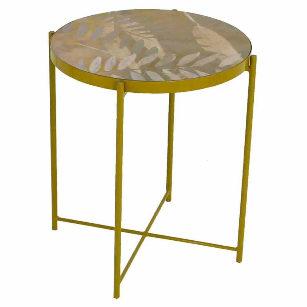 Innen- oder Außen-Couchtisch mit Metallstruktur Made in Italy - Carim