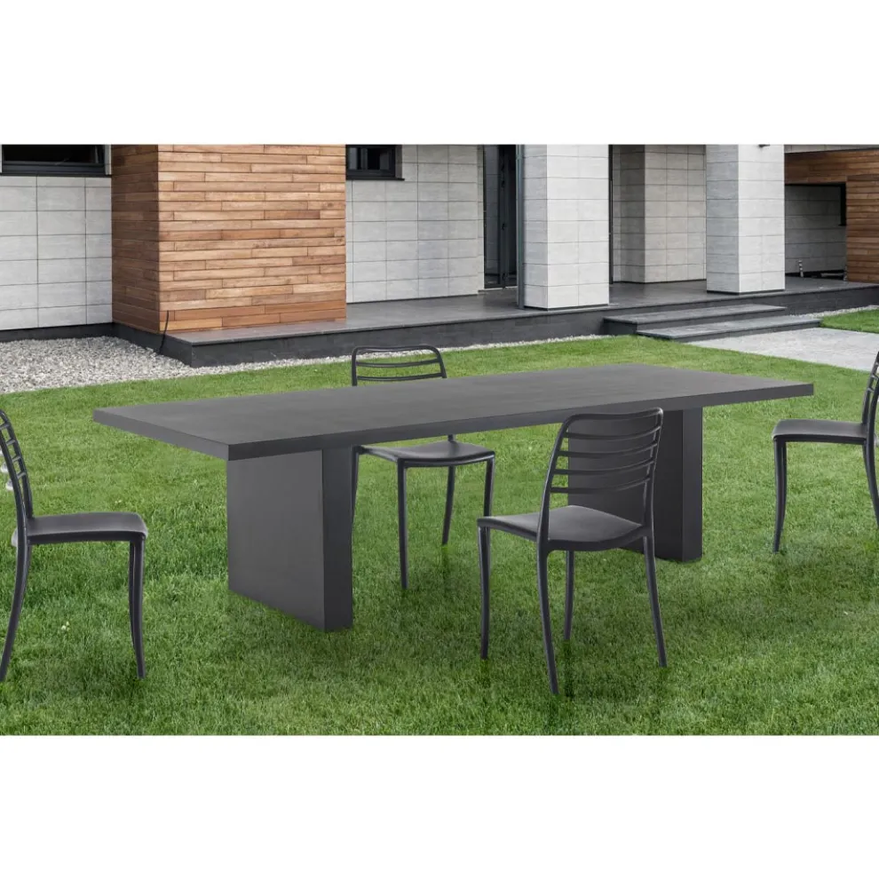 Innen- und Außentisch aus Zementharz – Aquamarin