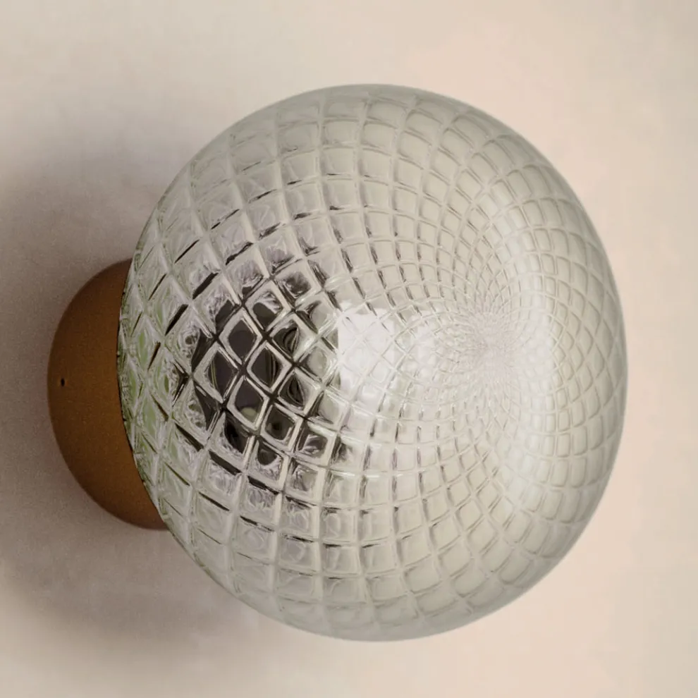 Innenwandleuchte aus grauem Glas, hergestellt in Italien – Lucciola