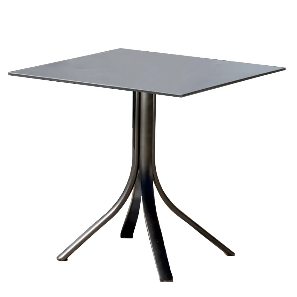 Quadratischer Stehtisch im Freien mit 4 Aluminiumbeinen in 2 Farben - Filomena