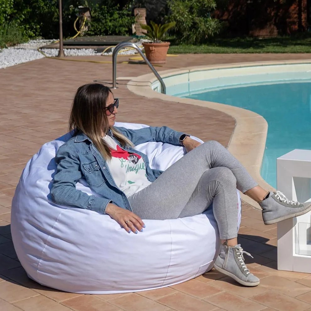 Runder Gartenhocker mit abnehmbarem wasserdichtem Nylon - Mambo