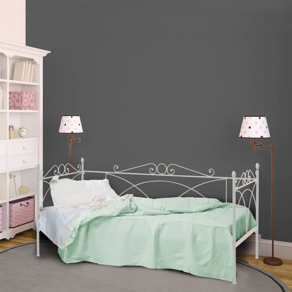 Einzelbett mit koordinierter Eisenstruktur, hergestellt in Italien – Lillo