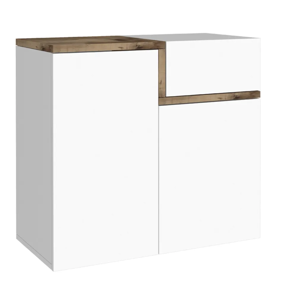 Eingangsschuhregal 3 oder 4 Türen aus weißem Holz und Schiefer oder Ahorn - Tiscali