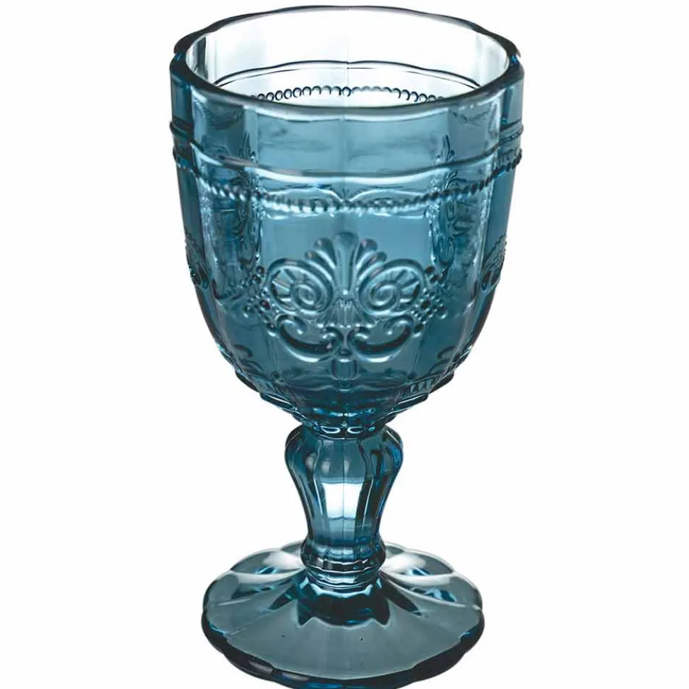 Farbiger Weinkelch Set in Glas und orientalischer Dekoration 12 Stück - Schraube