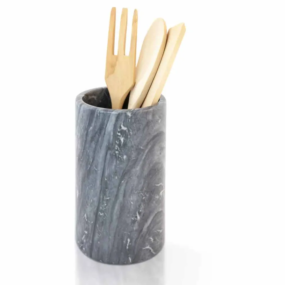 Küchenwerkzeughalter aus weißem grauem oder schwarzem Marmor Made in Italy - Tulvio