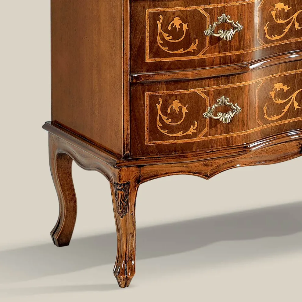 Kommode im klassischen Stil aus Holz mit 3 Schubladen Made in Italy - Elegant