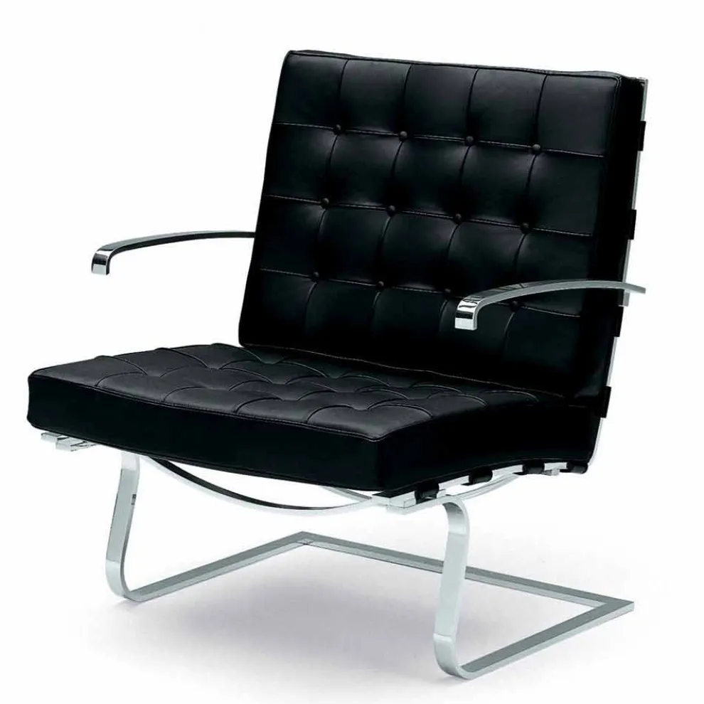 Bürosessel aus Leder mit Stahlstruktur Made in Italy - Speranza