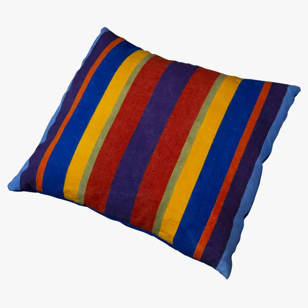 Kissen der italienischen Kunst in Hanf gemalt und handgenäht Unikat