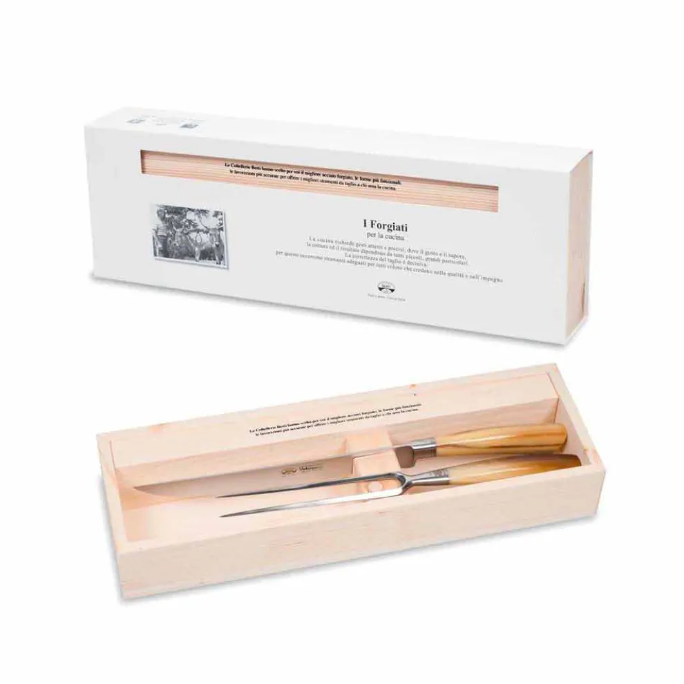 Bratenmesser und Gabel, Berti Exklusiv für Viadurini - Careno