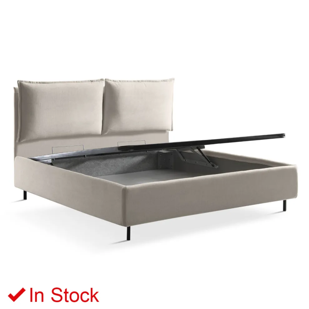 Doppelbett mit Aufbewahrungsbox Made in Italy - Ernesta