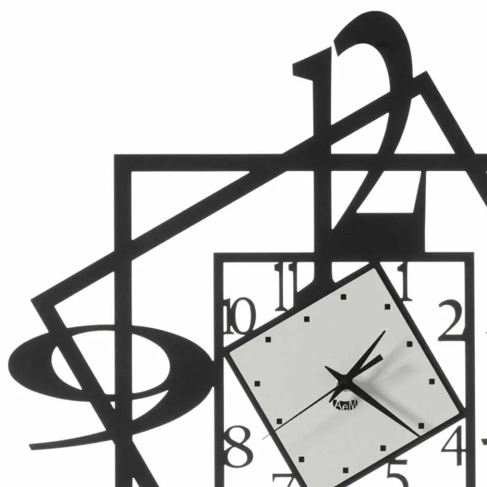 Geometrisches Design der modernen Eisenwanduhr Made in Italy - Procida