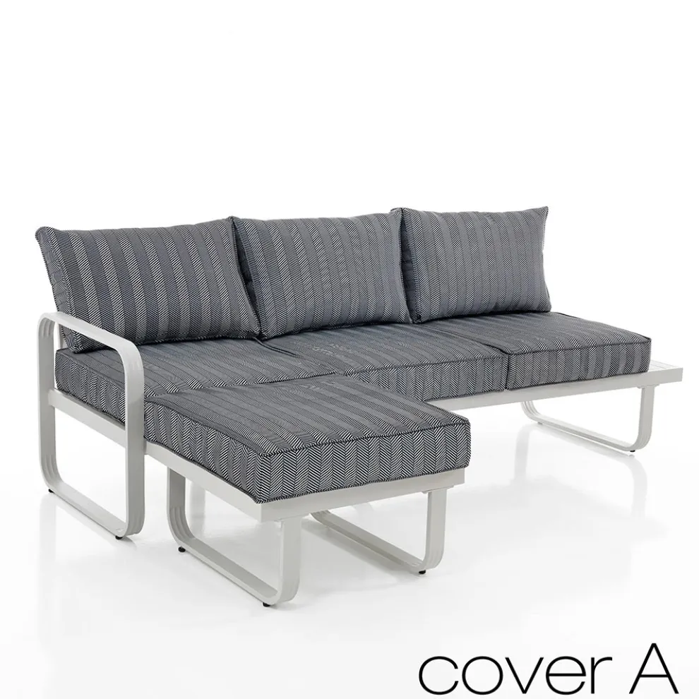 3-Sitzer-Sofa mit Outdoor-Pouf, geliefert mit 2 Bezügen – Partir