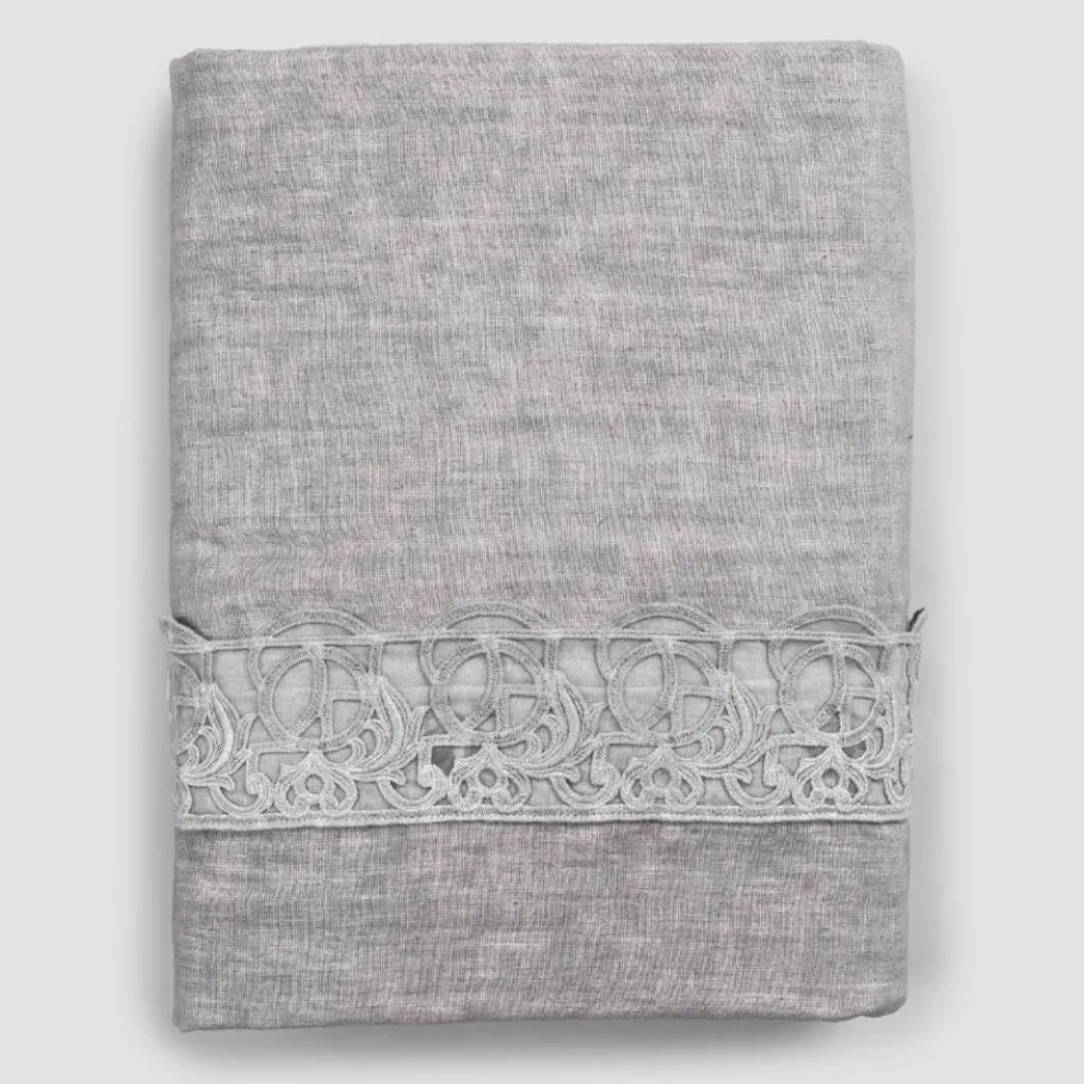 Container Bag Leinen Bettbezug mit Synergy Spitze und Knöpfen - Energis