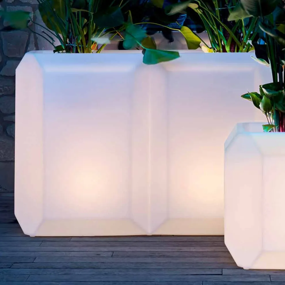 Leuchtende Vase aus Kunststoff für Außen oder Innen, 3 Größen, 2 Stück - Gem von Myyour