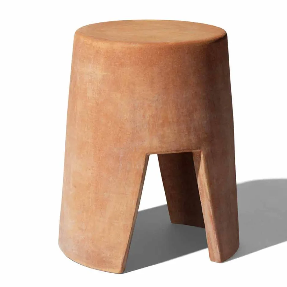 Runder Outdoor-Couchtisch aus Terrakotta Made in Italy - Degolino