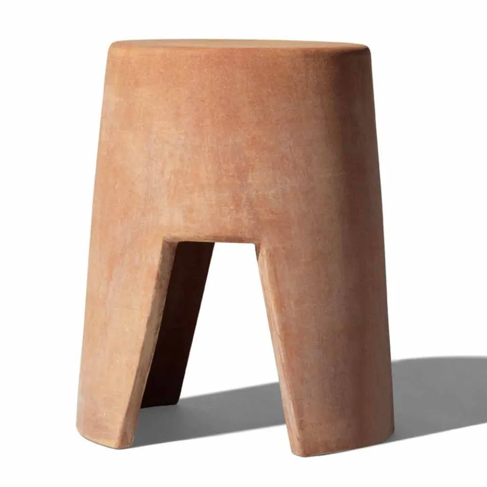 Runder Outdoor-Couchtisch aus Terrakotta Made in Italy - Degolino