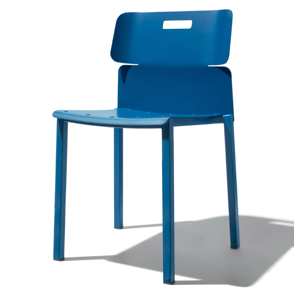 Farbiger stapelbarer Stuhl für den Außenbereich aus Aluminium Made in Italy - Dobla