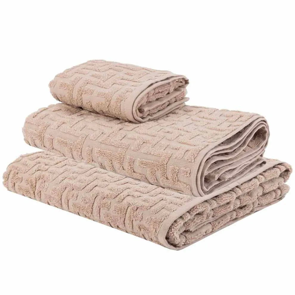 Trio Badetücher in Terry Cotton Handtuch, Gesicht und Gast - Ginestra