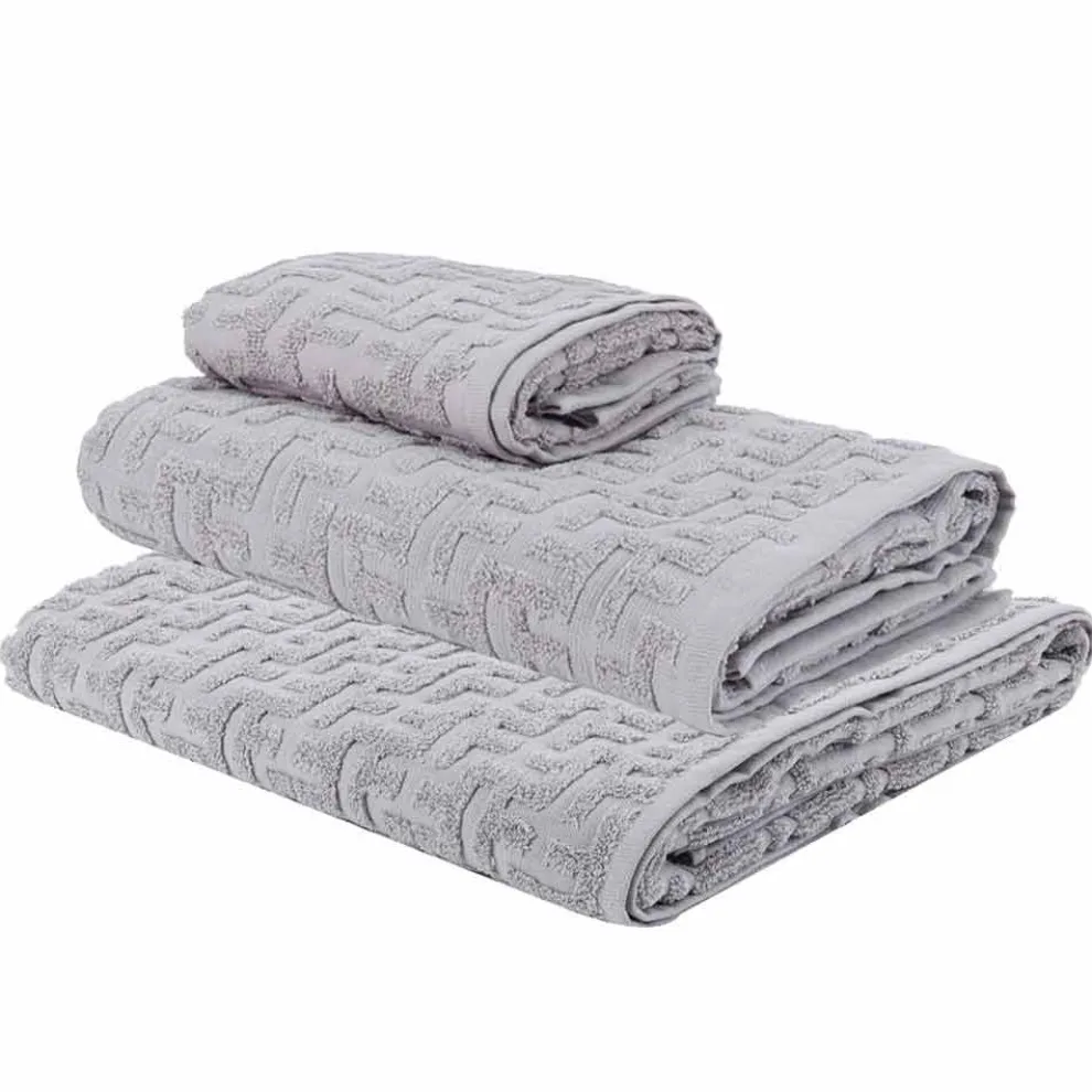 Trio Badetücher in Terry Cotton Handtuch, Gesicht und Gast - Ginestra