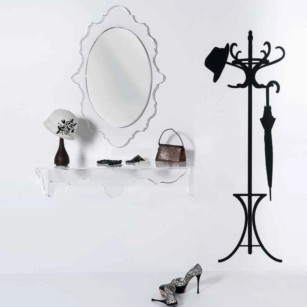 Joy transparenter Design-Wandspiegel, made in Italy