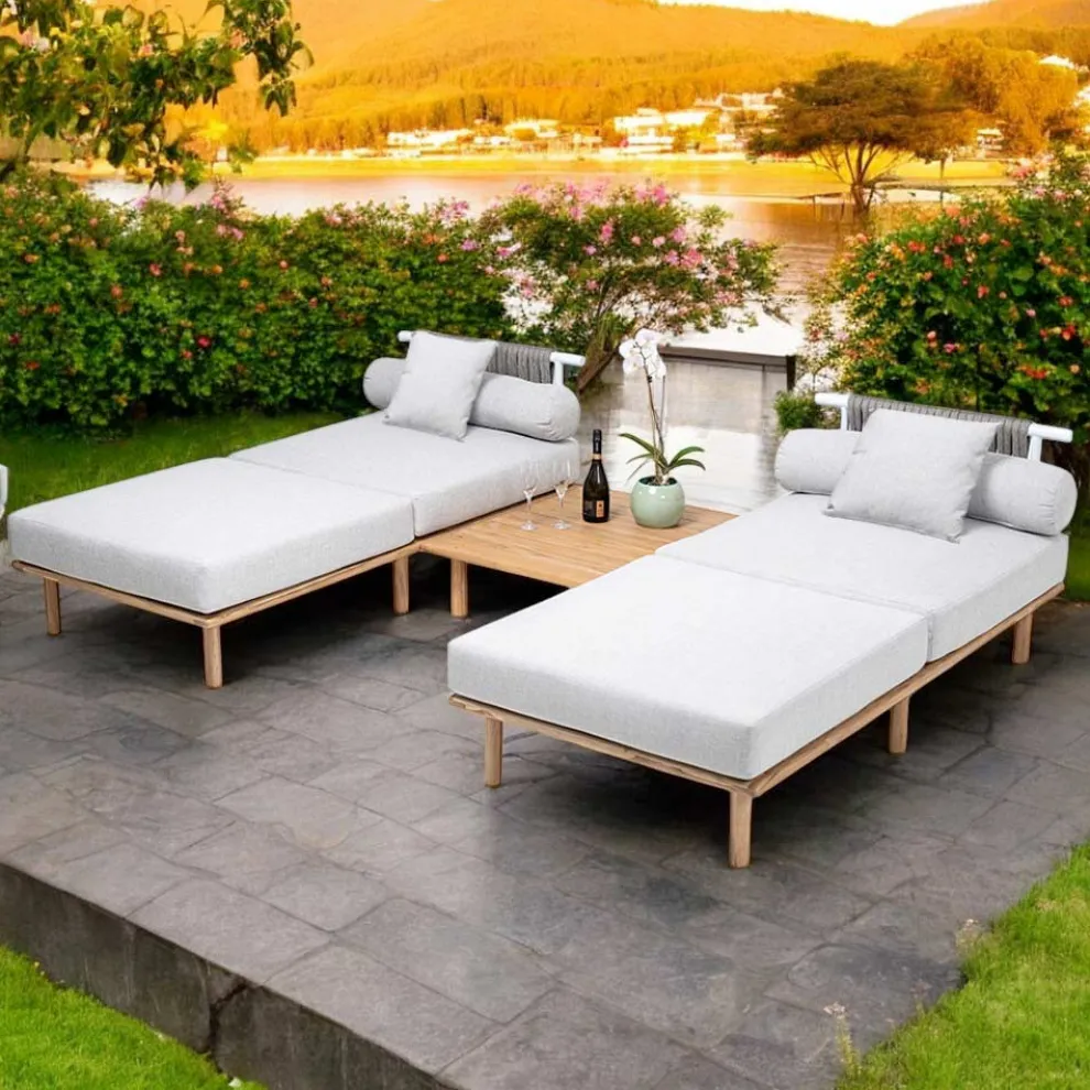 Modulares Gartensofa mit 2 Seilrückenlehnen - Bellatrix