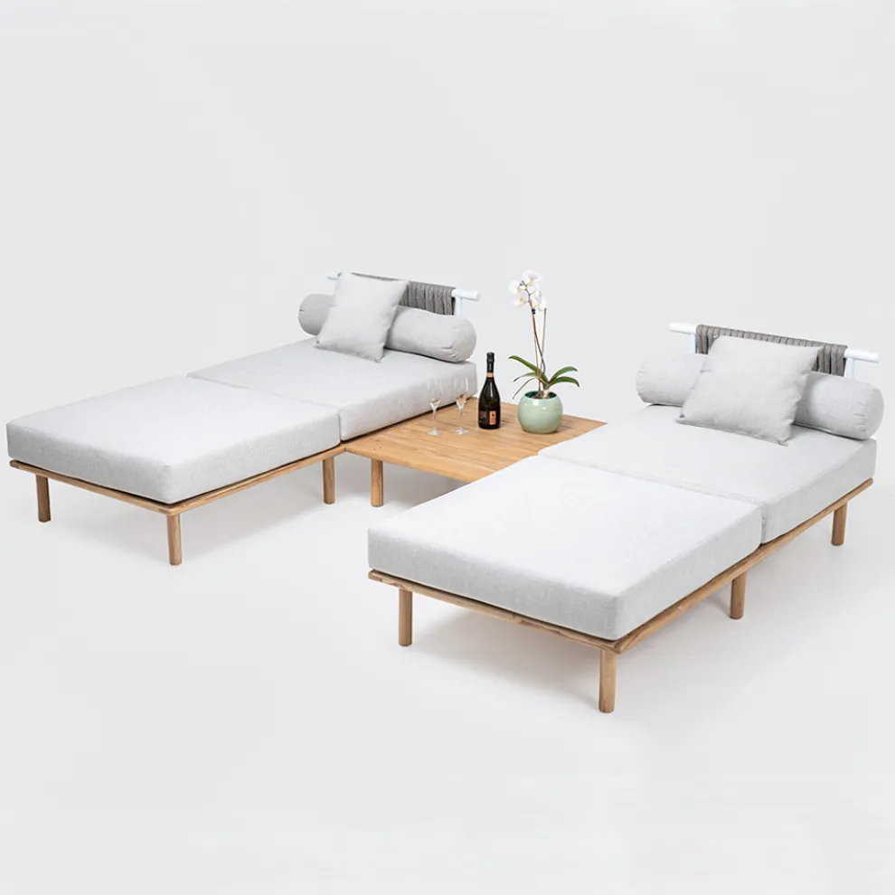 Modulares Gartensofa mit 2 Seilrückenlehnen - Bellatrix