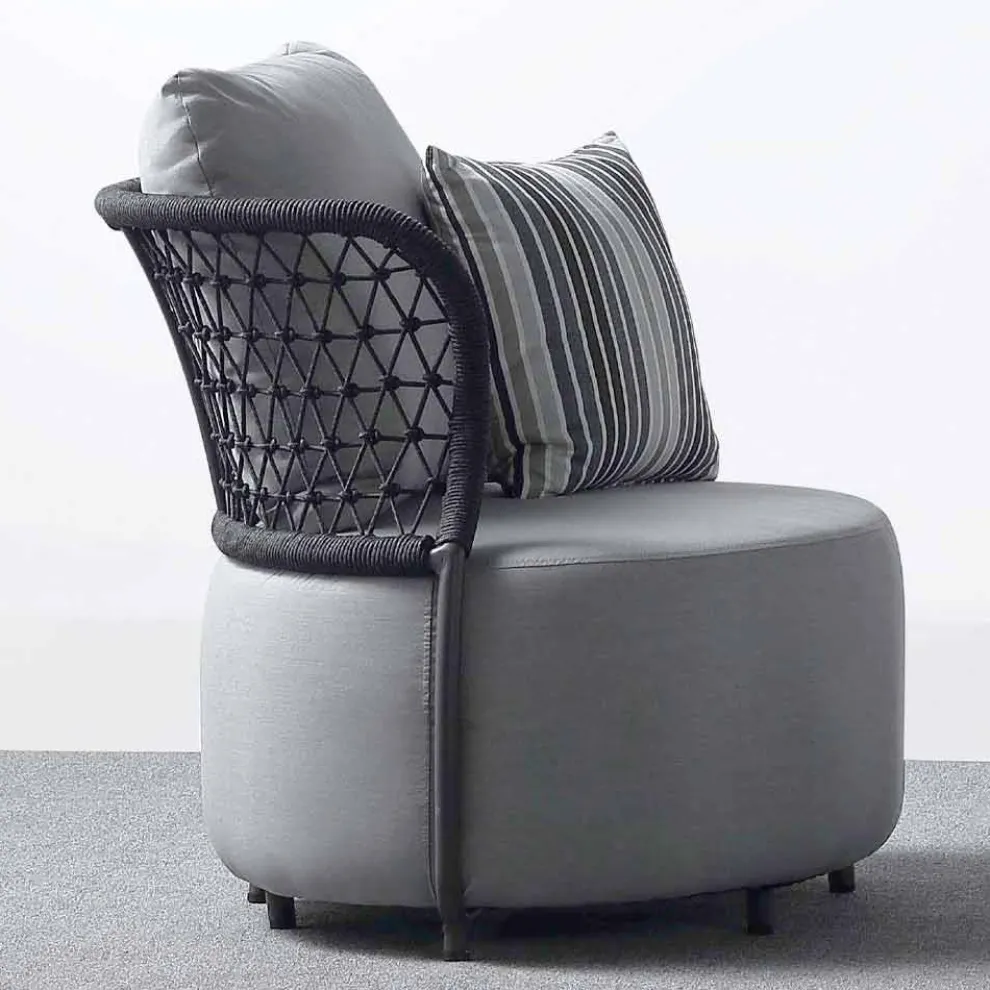 Gartensessel Gepolstert in wasserabweisendem Gummi mit Netzrückenlehne - Orosei