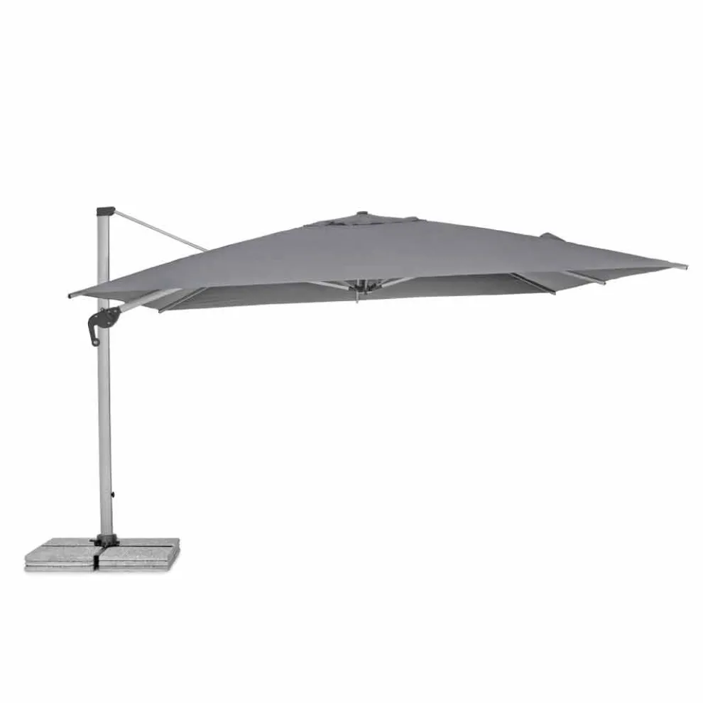 4x4 Gartenschirm mit dunkelgrauem Stoff und eloxierter Struktur - Daniel