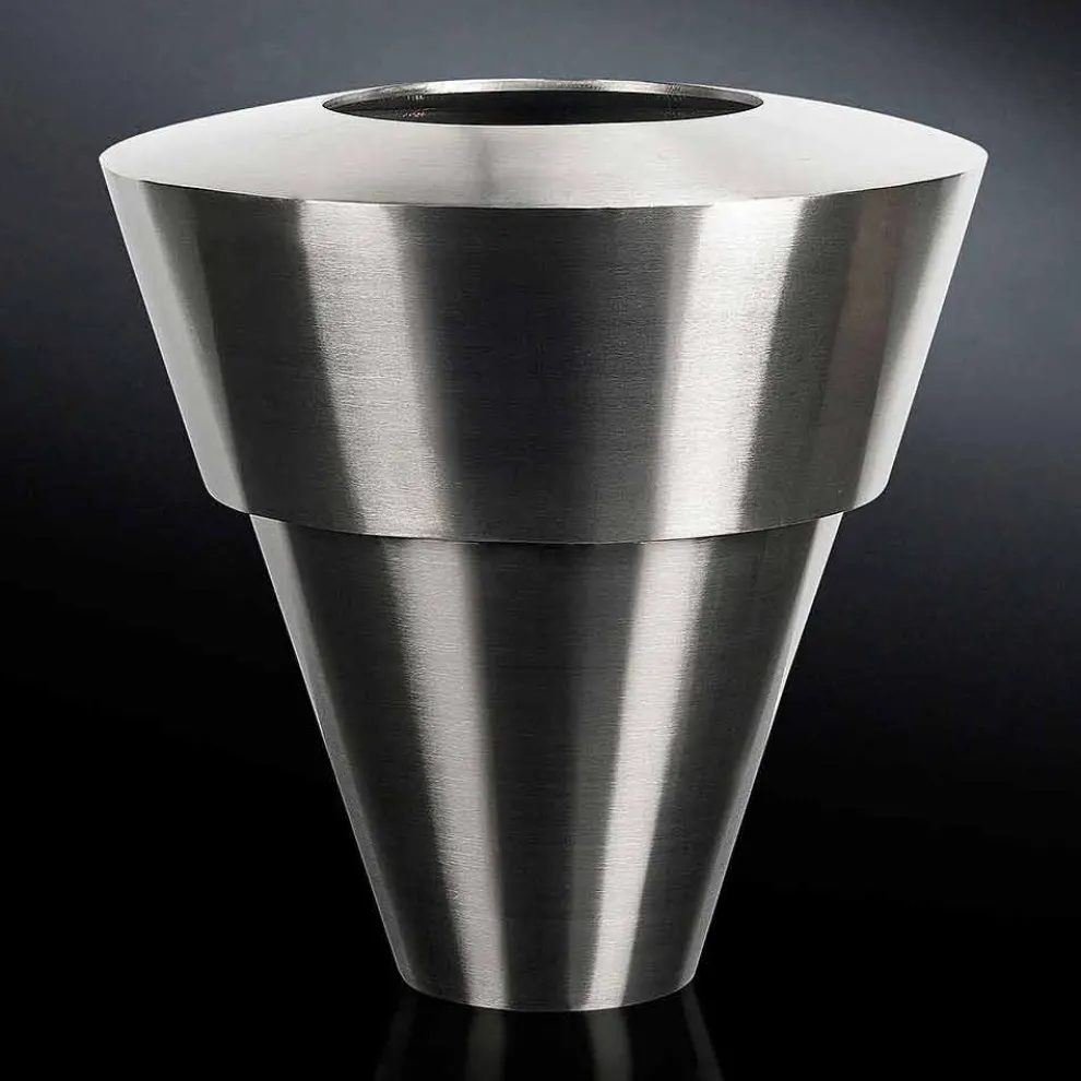 Dekorative Innenvase aus satiniertem Stahl Made in Italy - Gardeno