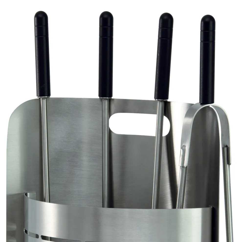 Fester Werkzeughalter mit 4 Werkzeugen für den Kamin, hergestellt in Italien – Bonsai