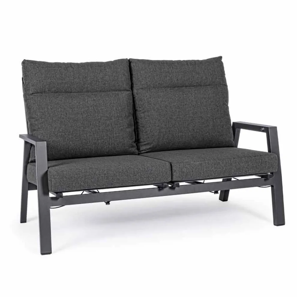 Outdoor-Sofa aus Stoff und Aluminium mit verstellbarer Rückenlehne - Nathy