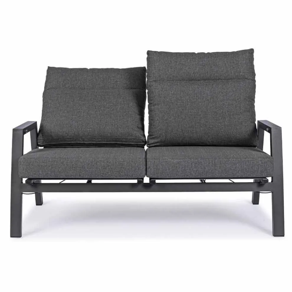 Outdoor-Sofa aus Stoff und Aluminium mit verstellbarer Rückenlehne - Nathy