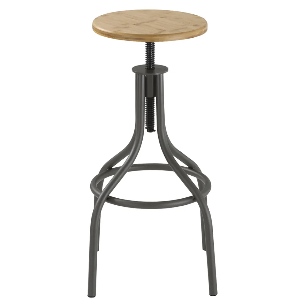 Küchenhocker aus Eichenholz mit Metallstruktur - Salvo