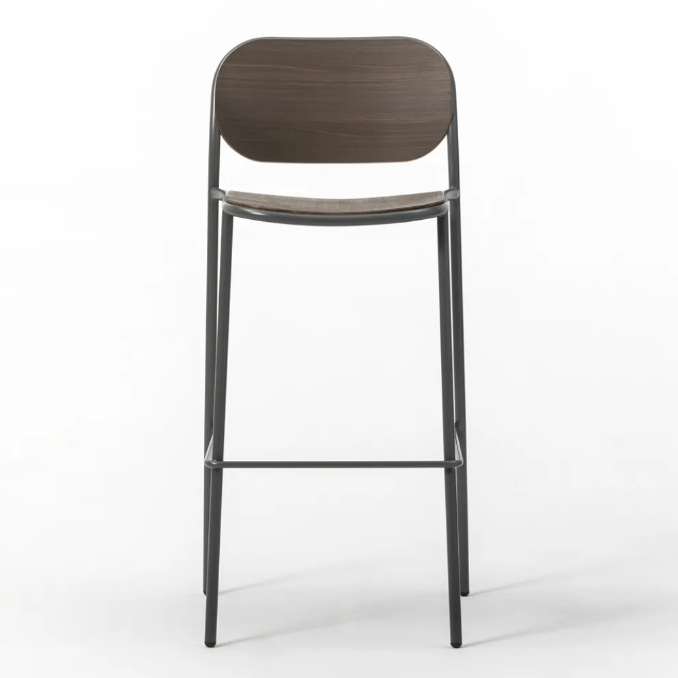 Küchenhocker aus Eichenholz und Metall Made in Italy 2 Stück - Saffia