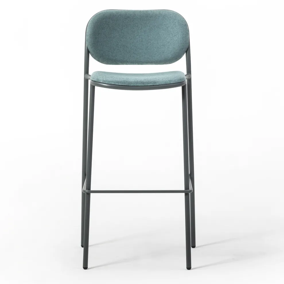 Küchenhocker aus Stoff und Metall Made in Italy 2 Stück - Sangria