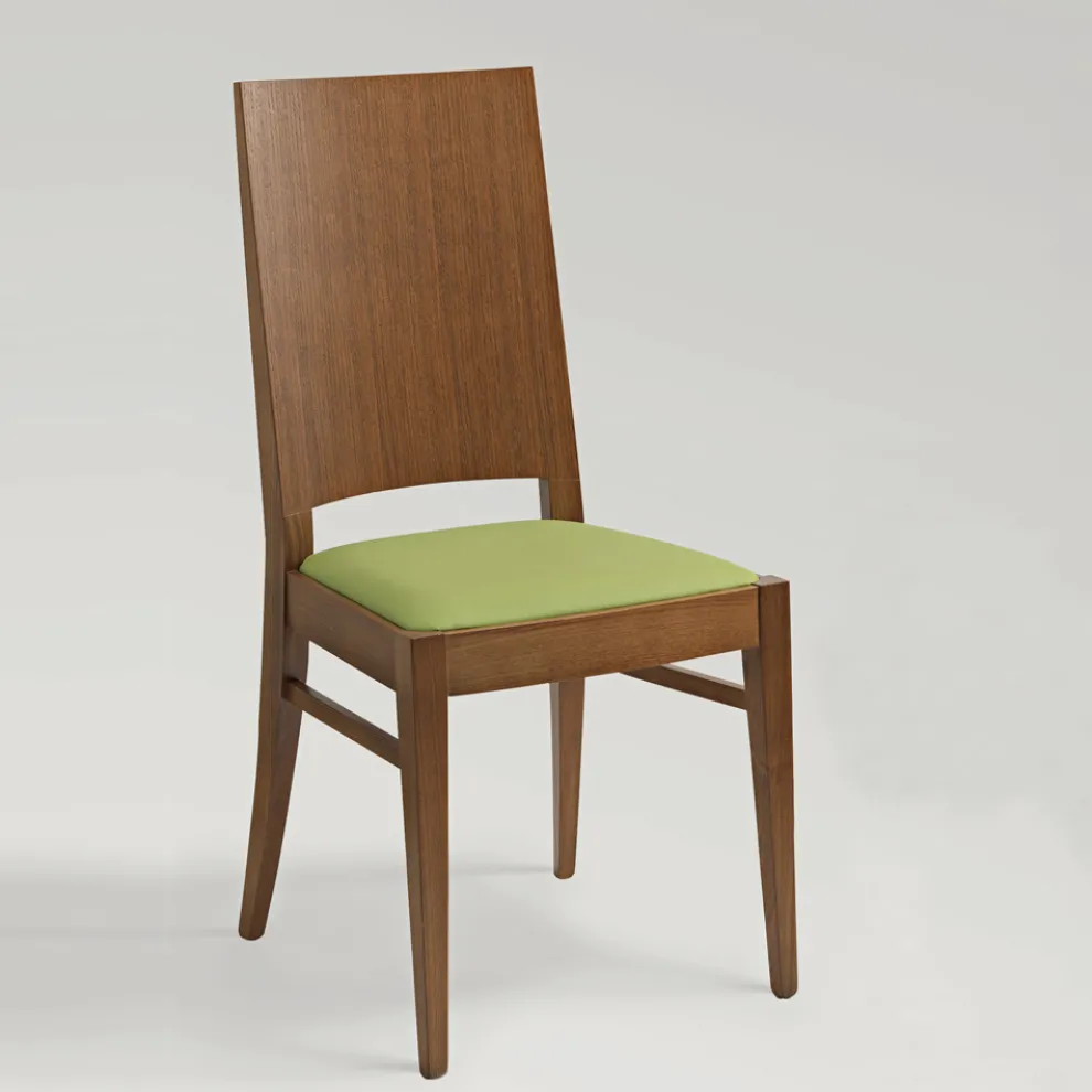 Küchenstuhl aus Buchenholz und Sitzfläche aus Kunstleder - Florent