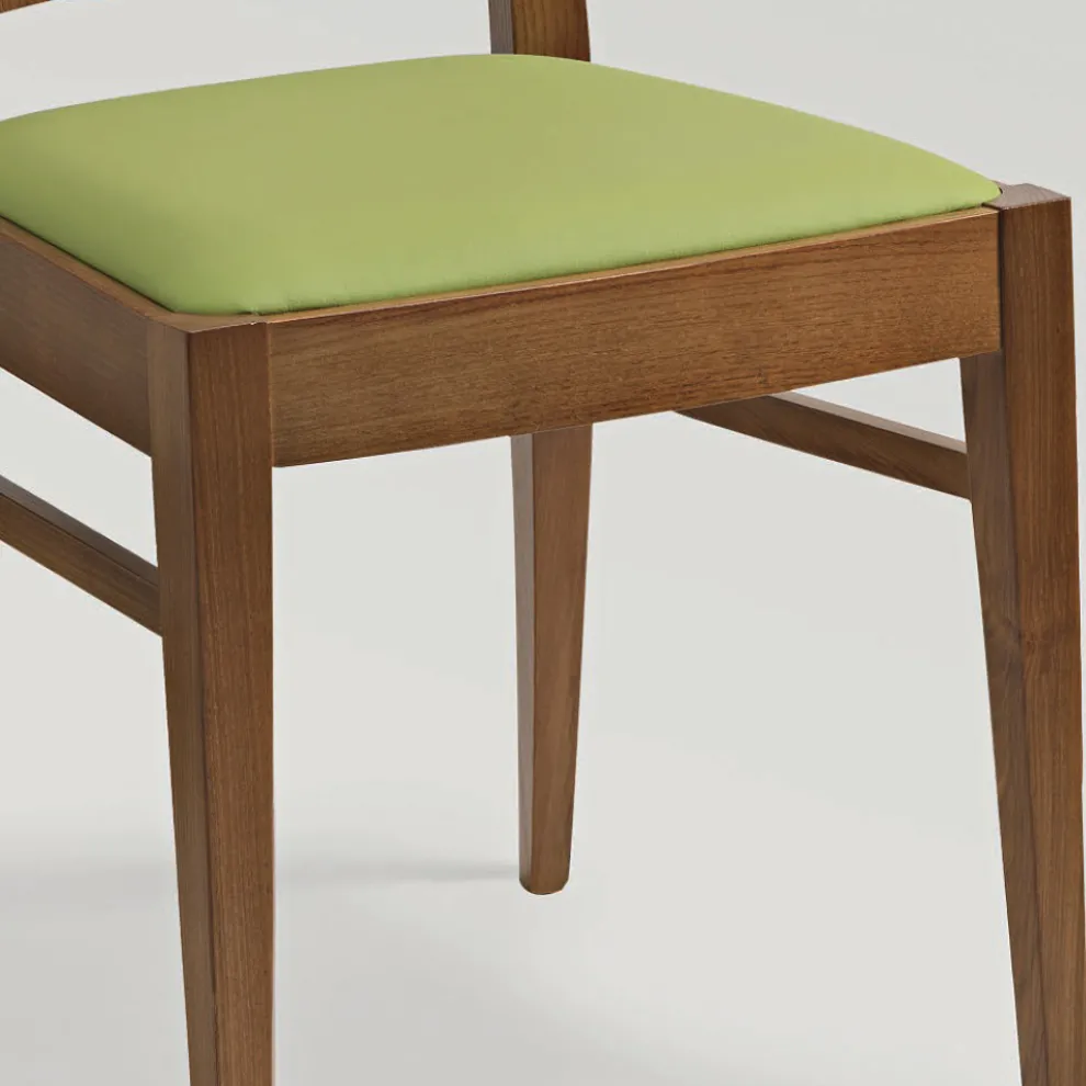 Küchenstuhl aus Buchenholz und Sitzfläche aus Kunstleder - Florent