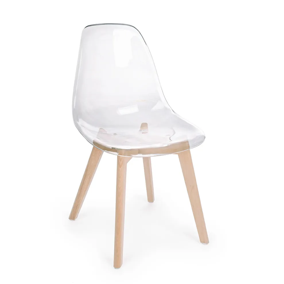 Küchenstuhl aus Buchenholz und Polycarbonat Design 4-teilig - Pisy
